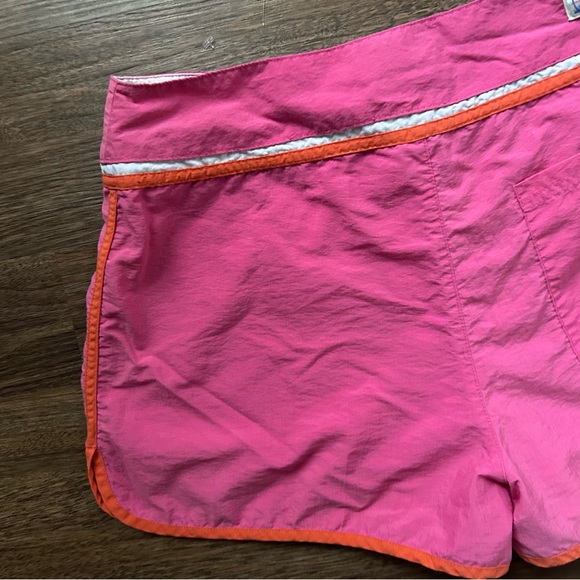 Y2K AMERICAN GIRL High Rise Pink Orange Embroidered Board Shorts Girlhood | M - Picture 11 of 16
